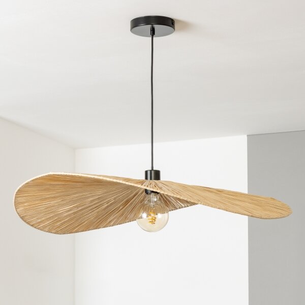 Brilagi - LED полилей на кабел CERIA BOHO 1xE27/40W/230V, диаметър 80 см, рафия