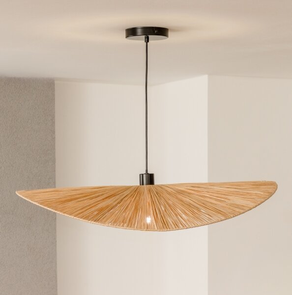 Brilagi - LED полилей на кабел CERIA BOHO 1xE27/40W/230V, диаметър 80 см, рафия