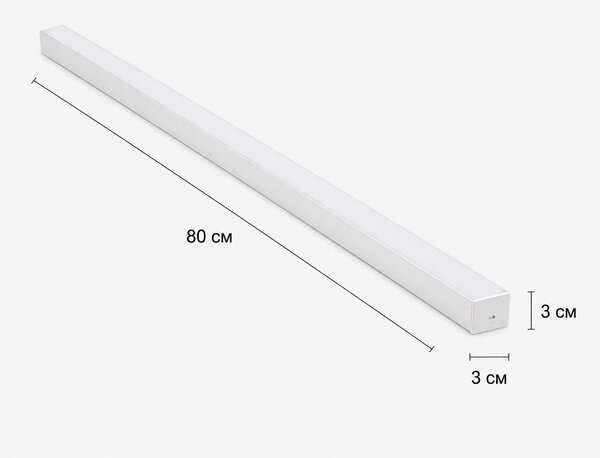 Алуминиев LED профил с капаче- 3.0x3.0x80cm