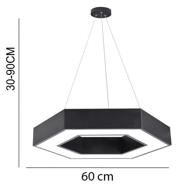 LED Полилей Елара- Черен