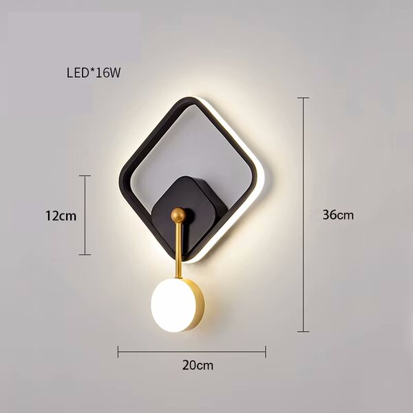 LED Стенна лампа Зара- Черен