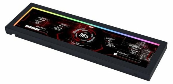 Дисплей за компютърна кутия Lian Li Universal Screen US88v1 SM088X, 8.8" 1920x480 60Hz IPS екран, ARGB ъглова подсветка, USB, черен