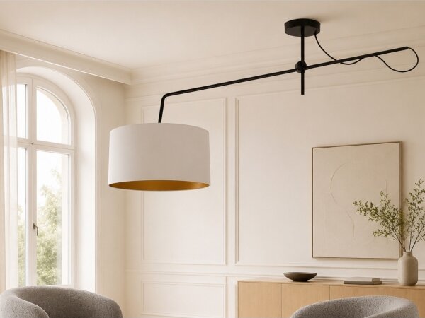 LED регулируем полилей за повърхностен монтаж VENICE 1xE27/60W/230V бял/златен