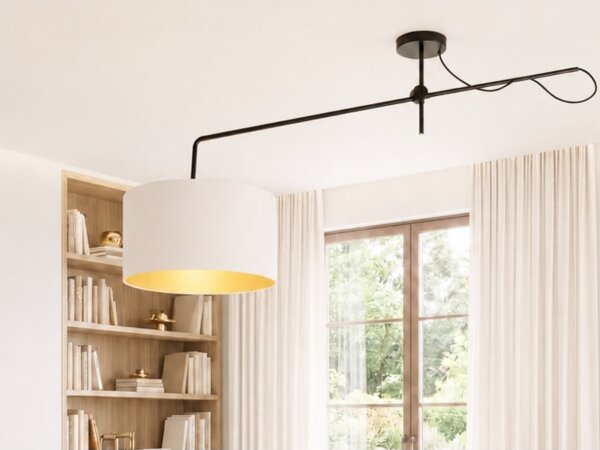 LED регулируем полилей за повърхностен монтаж VENICE 1xE27/60W/230V бял/златен