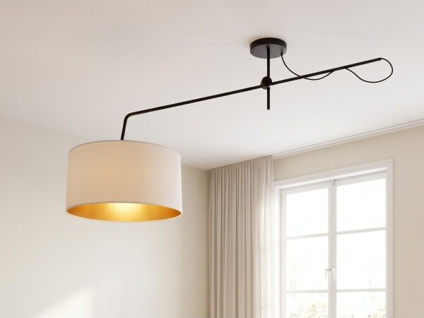 LED регулируем повърхностно монтиран полилей VENICE 1xE27/60W/230V бежово/златно