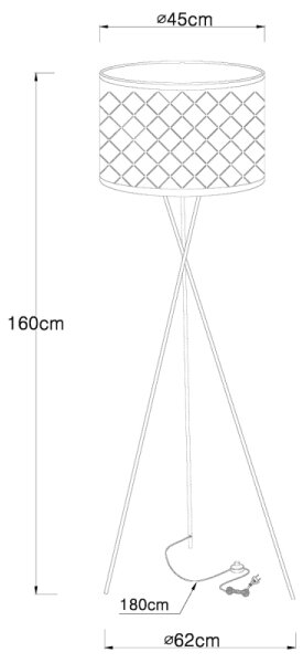 Globo 15229S1 - Подова лампа CLARKE 1xE27 / 60W / 230V
