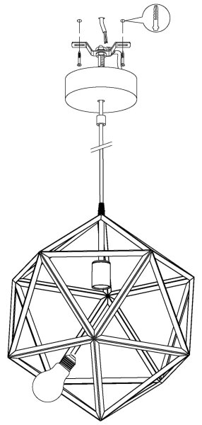 Eglo 49761 - Висящи лампи EMBLETON 1xE27/60W/230V