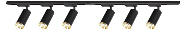 Точково осветително тяло за релсова система MICA 6xGU10/10W/230V черно/златно