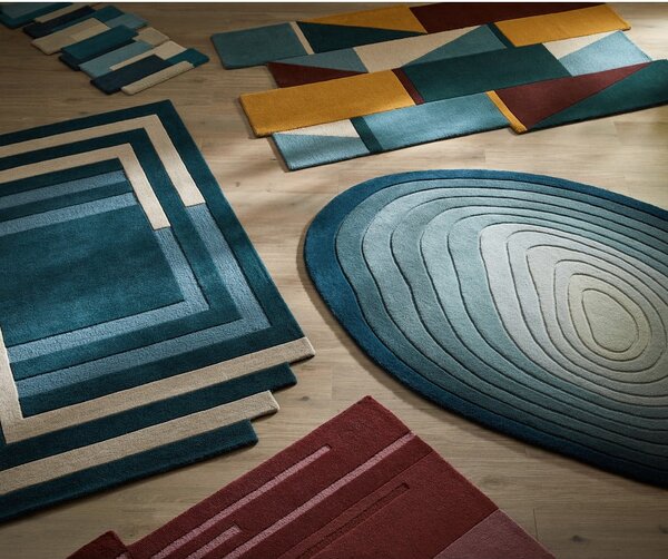 Син вълнен килим 160x230 cm Puddle Ombre Wool – Flair Rugs