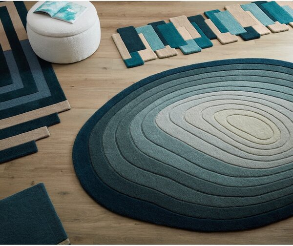 Син вълнен килим 160x230 cm Puddle Ombre Wool – Flair Rugs