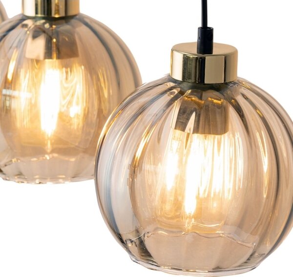 LED полилей на кабел DEVI 3xE27/15W/230V, цвят черен/опушено бежово