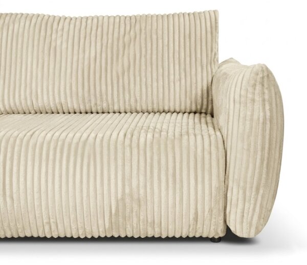 Универсален разтегателен L-образен ъглов диван с място за съхранение FRIDA кремав