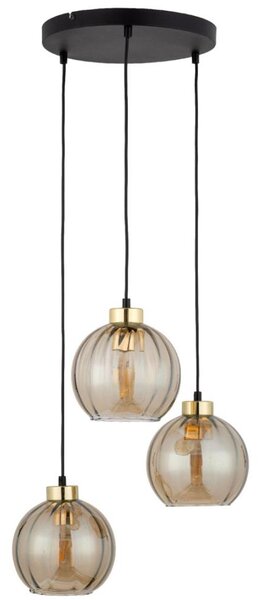 LED полилей на кабел DEVI 3xE27/15W/230V, цвят черен/опушено бежово