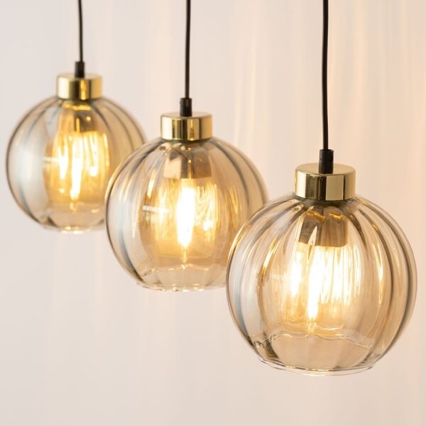 LED полилей на кабел DEVI 3xE27/15W/230V, цвят черен/опушено бежово