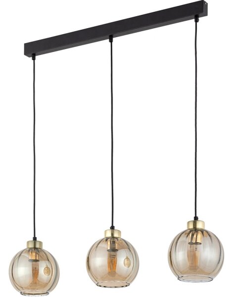LED полилей на кабел DEVI 3xE27/15W/230V, цвят черен/опушено бежово