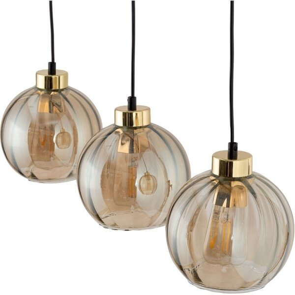 LED полилей на кабел DEVI 3xE27/15W/230V, цвят черен/опушено бежово
