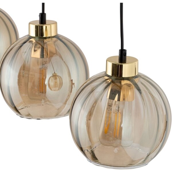 LED полилей на кабел DEVI 3xE27/15W/230V, цвят черен/опушено бежово