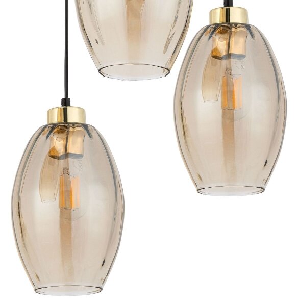 LED полилей на кабел SEBO 3xE27/15W/230V черен/опушен бежов