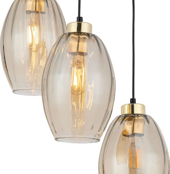 LED полилей на кабел SEBO 3xE27/15W/230V черен/опушен бежов