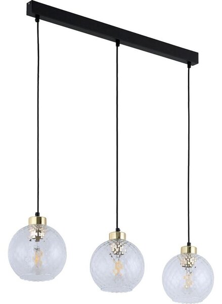LED полилей на кабел DEVON 3xE27/15W/230V черен/прозрачен