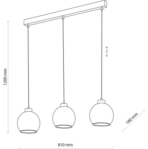 LED полилей на кабел DEVI 3xE27/15W/230V черен/опушен
