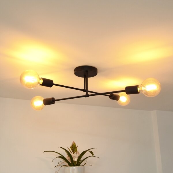 LED Полилей за повърхностен монтаж CAMBRIDGE 4xE27/8W/230V черен