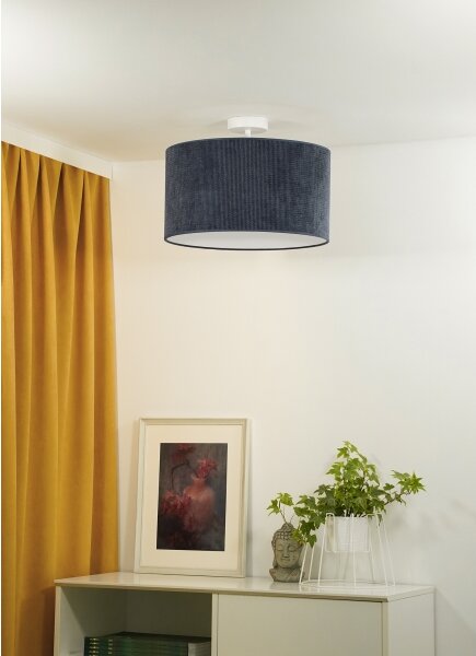 Duolla - Полилей за повърхностен монтаж CORDUROY 1xE27/15W/230V Ø 40 см тъмносин