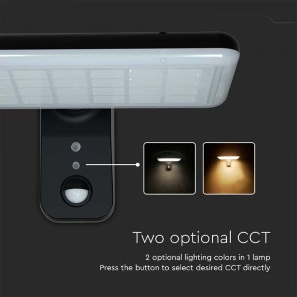 LED соларен стенен фенер с сензор 15W 3,2V 4000K/6000K IP65 черен