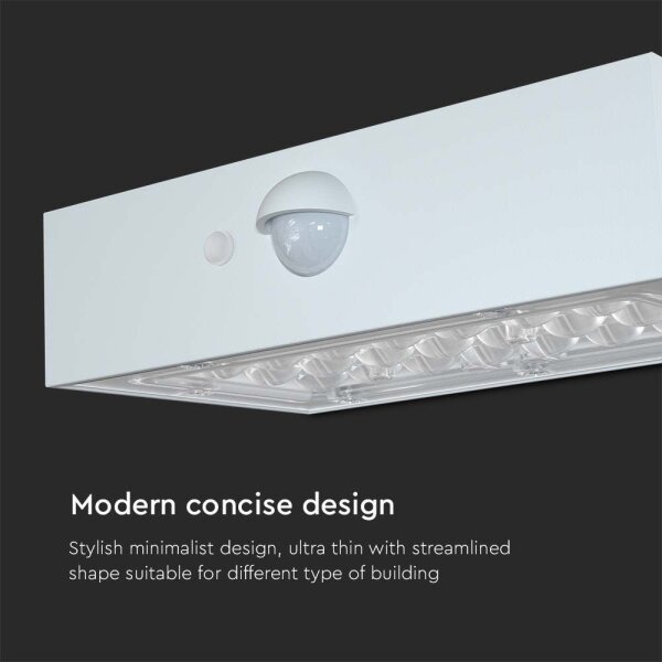 LED Соларен аплик със сензор LED/3W/3,7V 3000K/4000K IP65 бял