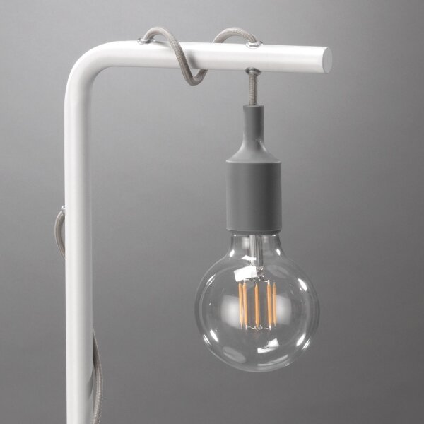 ONLI - Настолна лампа WIRE 1xE27/15W/230V 50 см сив/бял