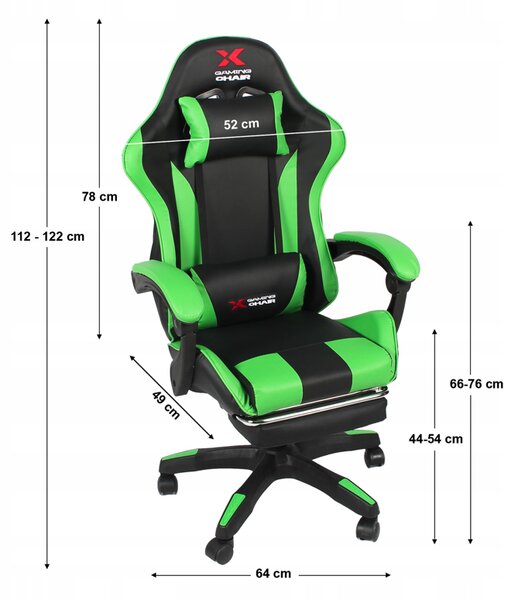 Геймърски стол Xgaming с подложка за крака - черен и червен
