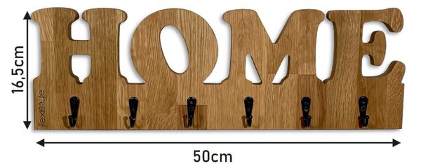 Масивна дъбова закачалка за стена HOME - 50 x 16,5 cm