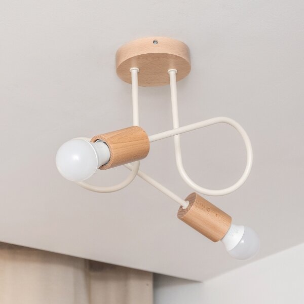 Плафонен полилей OXFORD 2xE27/15W/230V бор/кремав