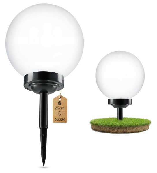 Соларна LED лампа LED/1,2V 6500K 200 mAh Ø 25 cm IP44 бяла/черна