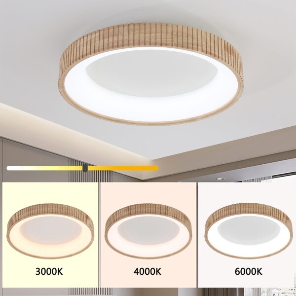 Brilagi - LED таванно осветително тяло FALCON WOOD MODERN LED/40W/230V Ø 60 см дърво