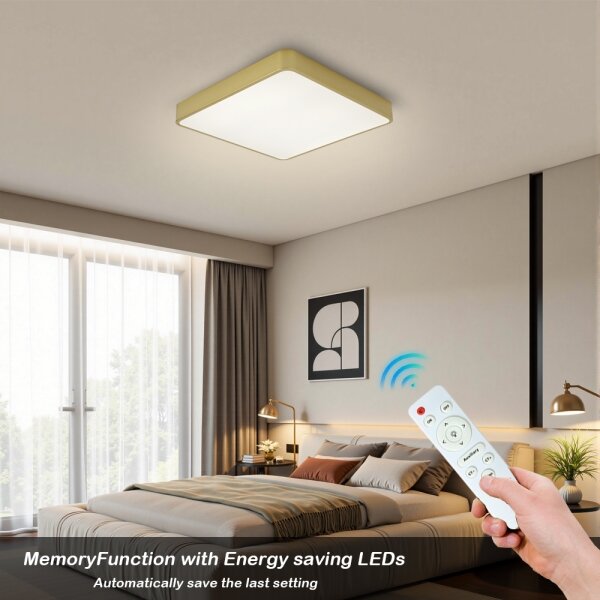 Brilagi-LED Димируем плафон POOL LED/48W/230V 3000-6000K 50x50 см златист+с дистанционно управление