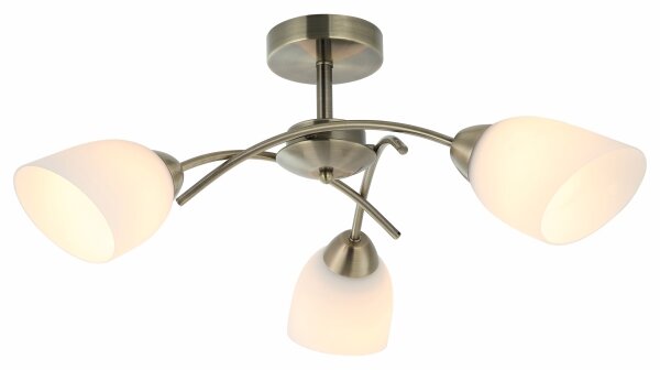 Полилей за повърхностен монтаж DONNA 3xE27/60W/230V патина