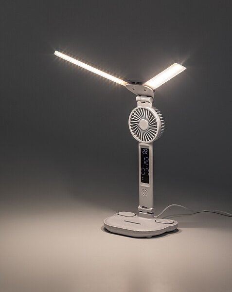 Rabalux 74030 - Димируема LED настолна лампа с вентилатор NOVILO LED/7W/5V