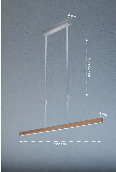 Сиво LED затъмняващо се висящо осветително тял Straßburg – Fischer & Honsel