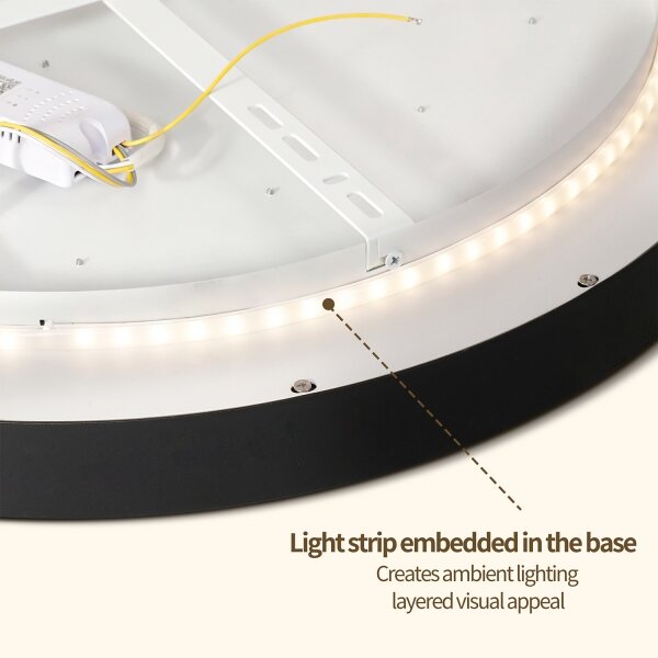 Brilagi - Димируемо LED осветително тяло GLASS POOL DOUBLE LED/48W/230V 40 cm черно + дистанционно управление