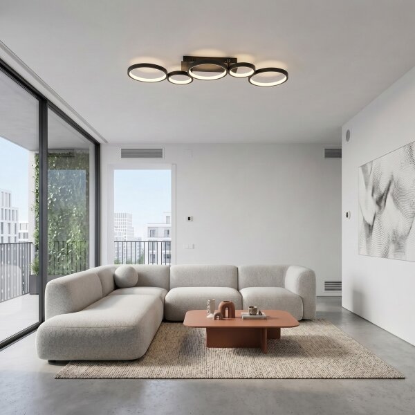 Brilagi - LED димируемо таванно осветително тяло RINGO LED/34W/230V черно + дистанционно управление