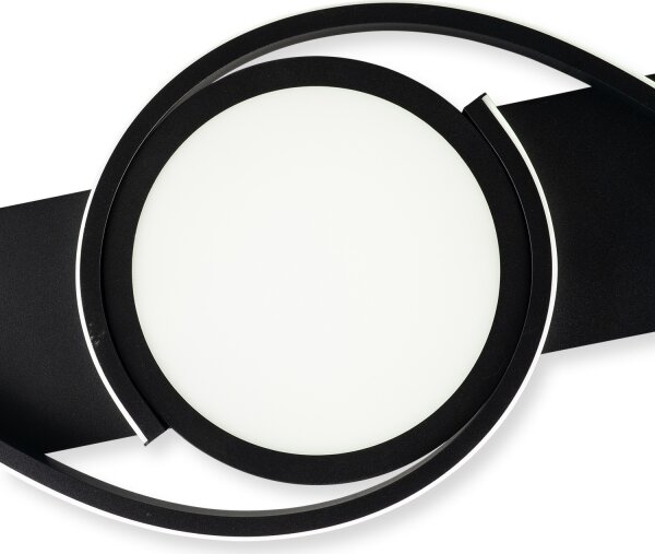 Brilagi - Димируемо LED таванно осветително тяло TWIRL LED/38W/230V черно + дистанционно управление