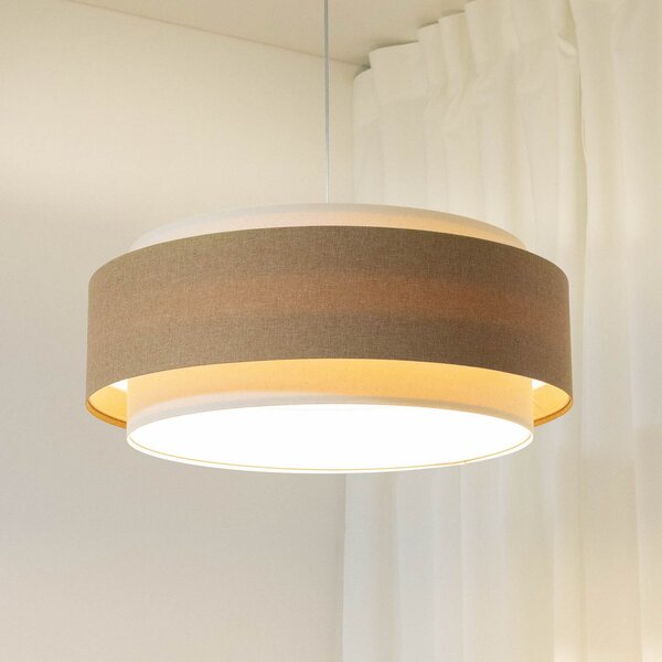 Maco Design висящо осветително тяло Boho Elegant, бежово/кремаво, Ø 60 cm, текстил, Затъмняване, Бежов, Дневна/трапезария, Плат / текстил