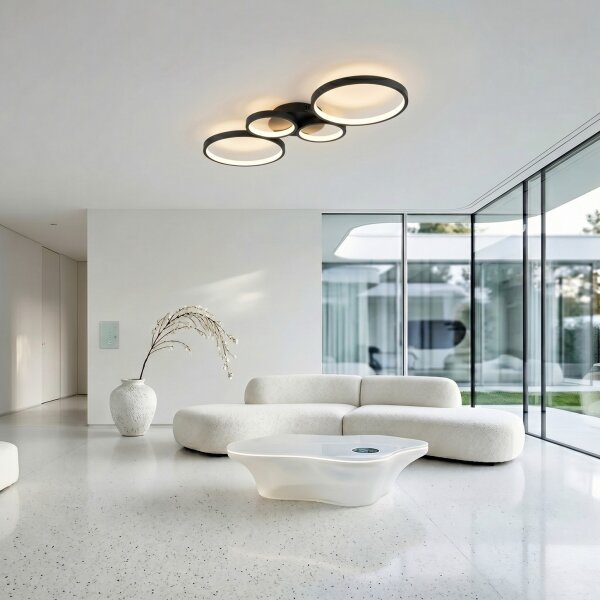 Brilagi - димируем LED плафон RINGO LED/34W/230V черен + дистанционно