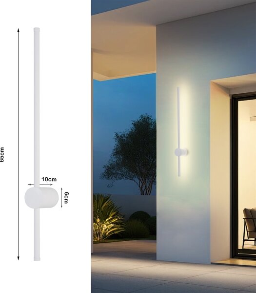 Brilagi - LED външно стенна лампа AURA LED/12W/230V 3000K IP54 65 cm бяла CRI 90