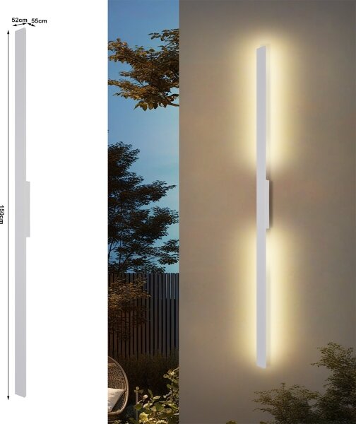 Brilagi - LED външна стенна лампа LUNA 30W/230V 3000K IP65 150 cm бяла CRI 90