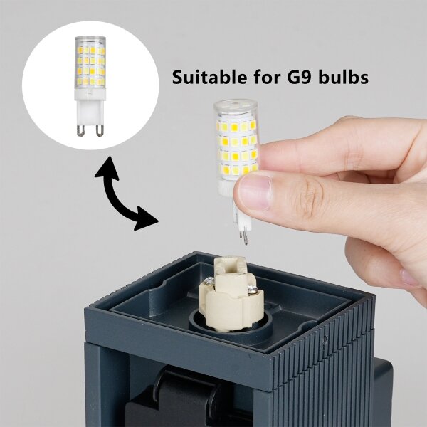 Brilagi - Външна лампа PILLAR със SCHUKO контакт 1xG9/11W/230V IP44 антрацит