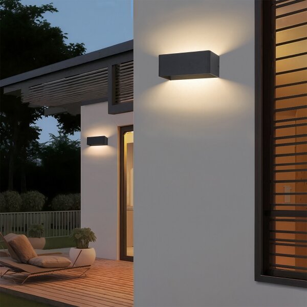Brilagi - LED външно стеново осветително тяло DONNANI LED/7W/230V, черно, IP44