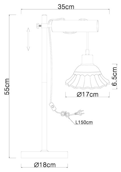Globo 54050-1T - Настолна лампа JOWITA 1xE27/40W/230V