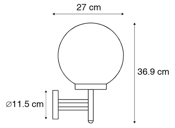 Модерна външна стенна лампа стомана неръждаема стомана IP44 - Sfera